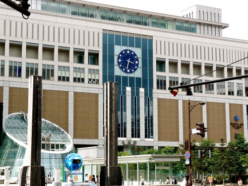 "STAR CLOCK" 時計 on Solar Panel on the JR Sapporo Station building in Sapporo Hokkaido Japan